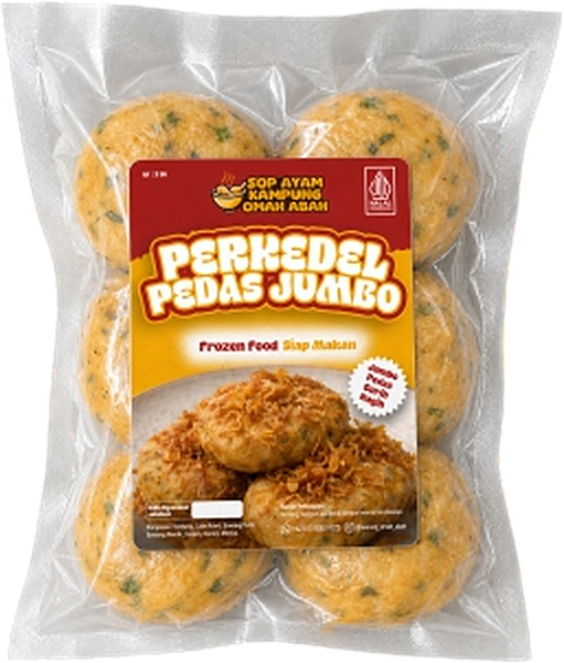 Frozen food Omah Abah perkedel pedas jumbo isi 6